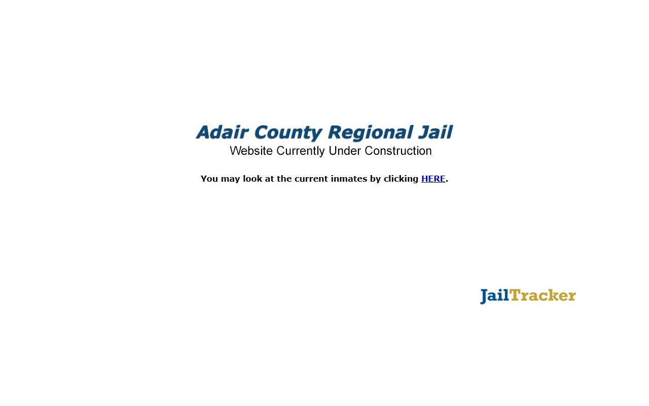 Adair County Regional Jail website showing jail mugshots and inmate information